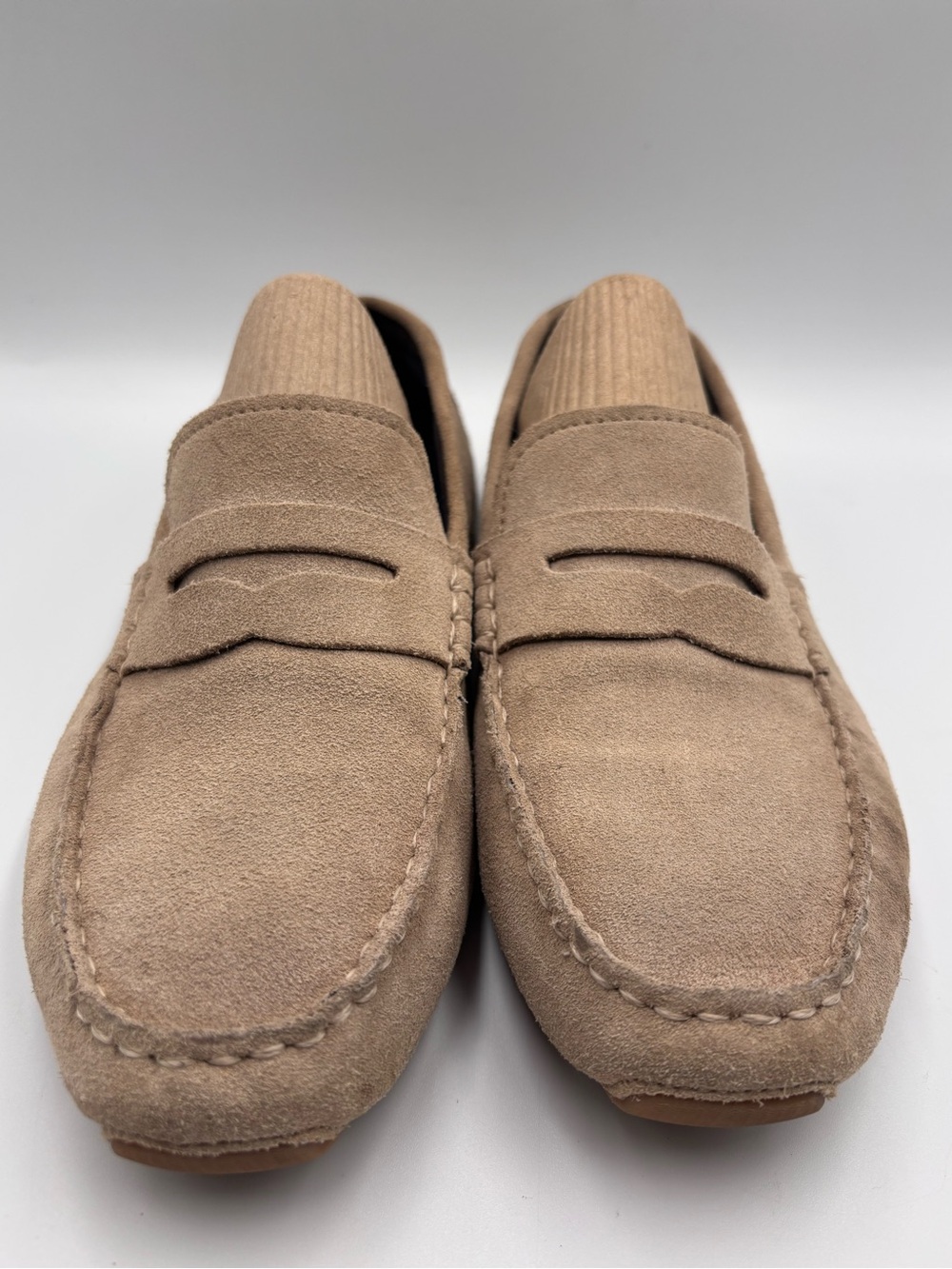 Cole Haan Grand Wyatt Driving Penny Loafers Mens Sz 9.5 Tan Suede Slip On